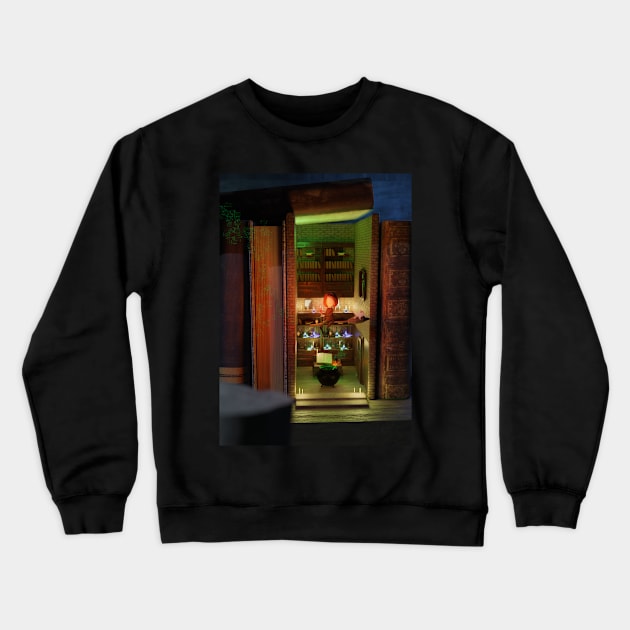 Book nook diorama - witching hour Crewneck Sweatshirt by vixfx